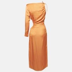 Cult Gaia Orange Viscose Blend Cut-Out Detail Midi Dress S