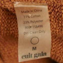 Pre Owned Cult Gaia Brown Knit Cut-Out Detail Sleeveless Maxi Dress M