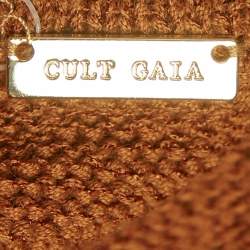 Pre Owned Cult Gaia Brown Knit Cut-Out Detail Sleeveless Maxi Dress M