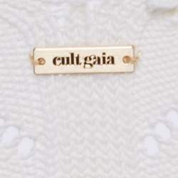 Pre Owned Cult Gaia Cream Patterned Knit Cotton Maxi Dress S