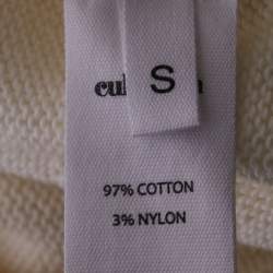 Pre Owned Cult Gaia Cream Patterned Knit Cotton Maxi Dress S