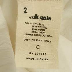Pre Owned Cult Gaia Off-White Linen Blend Off-Shoulder Muna Long Dress S