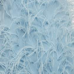 Cult Gaia Blue Feather Trim Crepe Mini Shannon Dress S