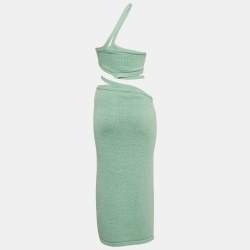 Pre Owned Cult Gaia Blue Chaya Knit Cut-Out Detail Top and Skirt Set S