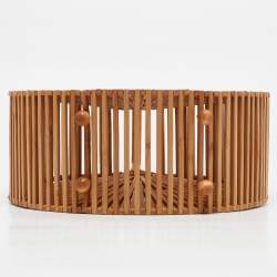 Pre Owned Cult Gaia Tan Bamboo Round Zaha Tote