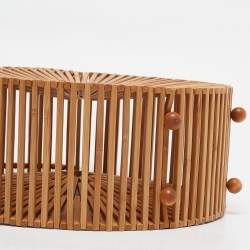 Pre Owned Cult Gaia Tan Bamboo Round Zaha Tote