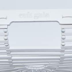 Pre Owned Cult Gaia White Bamboo Small Ark Top Handle Bag