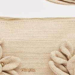 Cult Gaia Natural Woven Fabric Hera Shoulder Bag