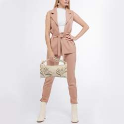 Cult Gaia Natural Woven Fabric Hera Shoulder Bag