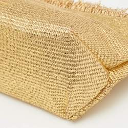 Cult Gaia Gold Woven Foil Fabric Shanti Clutch