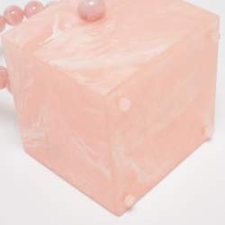 Pre Owned Cult Gaia Pink Marble Print Acrylic EOS Box Bag