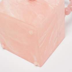 Pre Owned Cult Gaia Pink Marble Print Acrylic EOS Box Bag