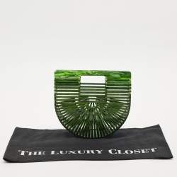 Pre Owned Cult Gaia Green Acrylic Ark Clutch