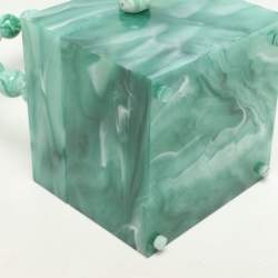 Cult Gaia Sage Acrylic Eos Top Handle Box Bag