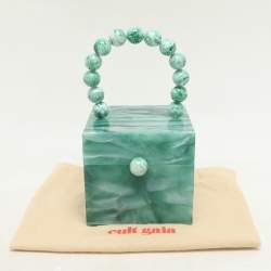 Cult Gaia Sage Acrylic Eos Top Handle Box Bag