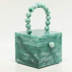 Cult Gaia Sage Acrylic Eos Top Handle Box Bag