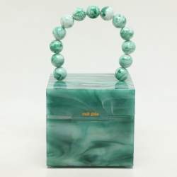 Cult Gaia Sage Acrylic Eos Top Handle Box Bag
