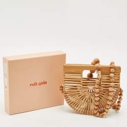 Pre Owned Cult Gaia Brown Bamboo Micro Ark Crossbody Bag