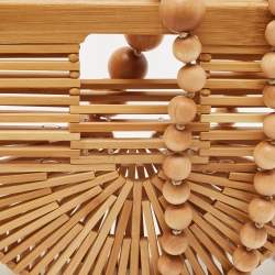 Pre Owned Cult Gaia Brown Bamboo Micro Ark Crossbody Bag