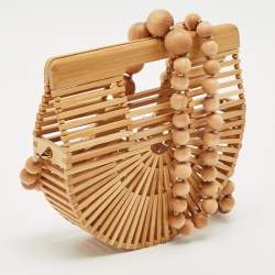 Pre Owned Cult Gaia Brown Bamboo Micro Ark Crossbody Bag