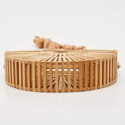 Pre Owned Cult Gaia Brown Bamboo Micro Ark Crossbody Bag