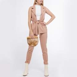Cult Gaia Brown Bamboo Ark Clutch