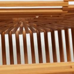 Cult Gaia Brown Bamboo Ark Clutch
