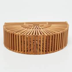 Cult Gaia Brown Bamboo Ark Clutch