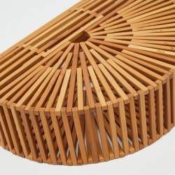 Cult Gaia Brown Bamboo Ark Clutch