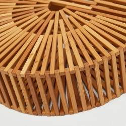 Cult Gaia Brown Bamboo Ark Clutch
