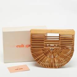 Cult Gaia Brown Bamboo Ark Clutch