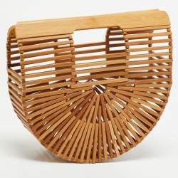 Cult Gaia Brown Bamboo Ark Clutch