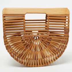 Cult Gaia Brown Bamboo Ark Clutch
