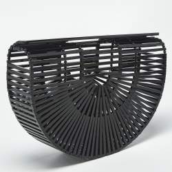 Pre Owned Cult Gaia Black Acrylic Small Ark Clutch