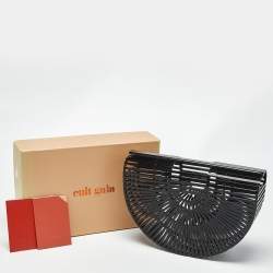 Pre Owned Cult Gaia Black Acrylic Small Ark Clutch