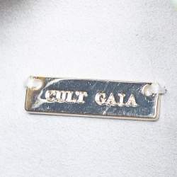 Pre Owned Cult Gaia Yellow/Green Croc Embossed Patent Leather Astraea Top Handle Bag