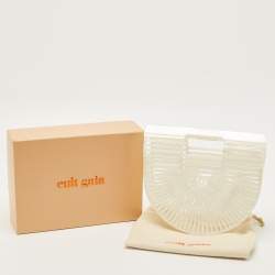 Pre Owned Cult Gaia Pearl White Acrylic Mini Ark Clutch