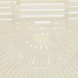 Pre Owned Cult Gaia Pearl White Acrylic Mini Ark Clutch