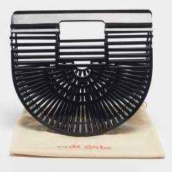 Pre Owned Cult Gaia Black Acrylic Mini Ark Clutch