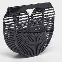 Pre Owned Cult Gaia Black Acrylic Mini Ark Clutch