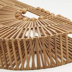 Pre Owned Cult Gaia x Adriana Degreas Brown Bamboo Fan Ark clutch