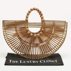 Pre Owned Cult Gaia x Adriana Degreas Brown Bamboo Fan Ark clutch