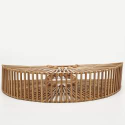 Pre Owned Cult Gaia x Adriana Degreas Brown Bamboo Fan Ark clutch