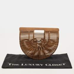 مملوكة مسبقًا Cult Gaia Ark Brown Bamboo Clutch