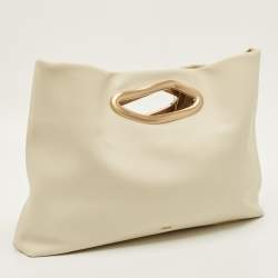 Pre Owned حقيبة يد كالت غايا جلد أبيض Off Reza