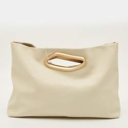 Pre Owned حقيبة يد كالت غايا جلد أبيض Off Reza