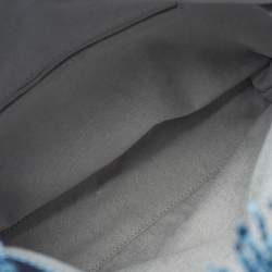 Pre Owned حقيبة كلتش قش منسوج أزرق معدني شاطئي كالت غايا