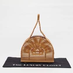 Pre Owned Cult Gaia Dome Natural Bamboo Clutch