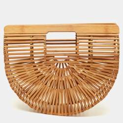 Pre Owned حقيبة كلتش بامبو بنية كالت غايا