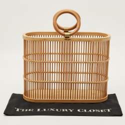 Pre Owned Cult Gaia Coco Beige Bamboo Tote